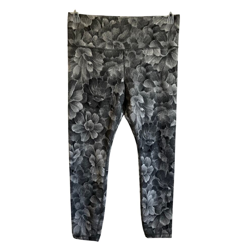 Athleta Elation Textured Dark Floral Tights/Leggings - Size Large
